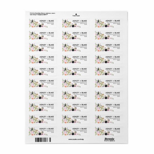 Hübsches Bouquet-Rücksendeadresse-Etikett (Vorne)