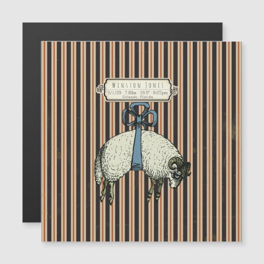 Hübsches Bow Sheep™ - Magnetkarte mit Umschlag (Vorne/Hinten)