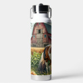 Hübsches Braun und Gepunktetes Weiß Trinkflasche (Vorderseite)