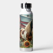 Hübsches Braun und Gepunktetes Weiß Trinkflasche (Links)