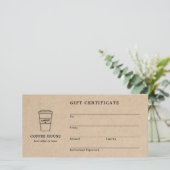 Hübsches braunes Kaffeegeschäft Geschenkgutschein (Stehend Vorderseite)