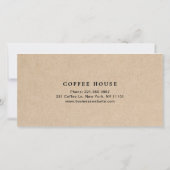 Hübsches braunes Kaffeegeschäft Geschenkgutschein (Rückseite)