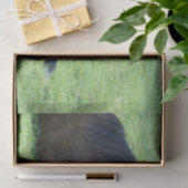 Hübsches braunes Pferd im Gras Seidenpapier (Geschenk)