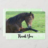 Hübsches braunes Pferd im Gras Vielen Dank Dankeskarte (Vorne/Hinten)