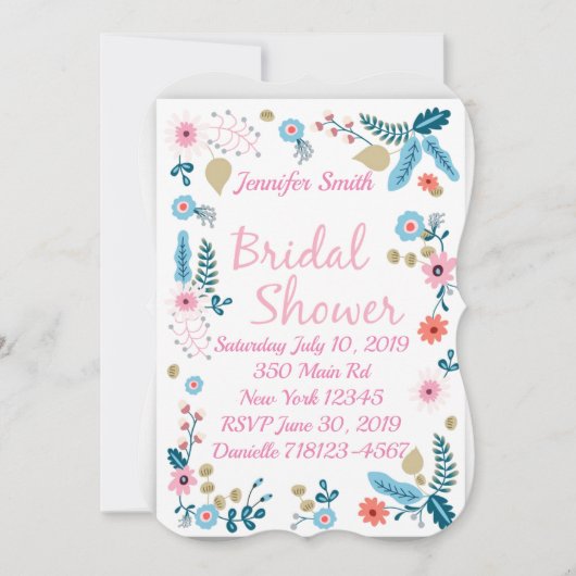 Hübsches Brautparty Einladung (Vorderseite)