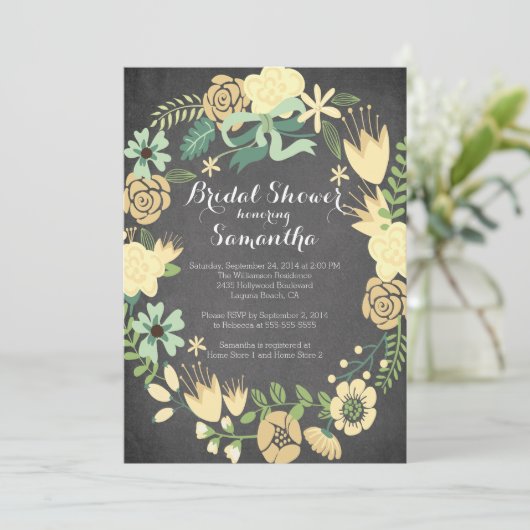 Hübsches Brautparty Einladung (Stehend Vorderseite)