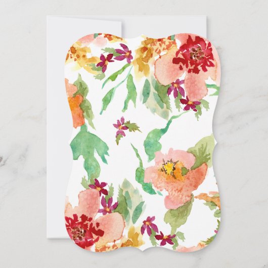 Hübsches Brautparty fallen floral Moderne Wasserfa Einladung (Rückseite)