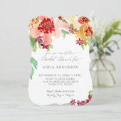 Hübsches Brautparty fallen floral Moderne Wasserfa Einladung (Stehend Vorderseite)