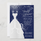 Hübsches Brautparty in Navy Blue Einladung (Vorderseite)