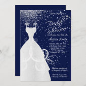 Hübsches Brautparty in Navy Blue Einladung (Vorne/Hinten)