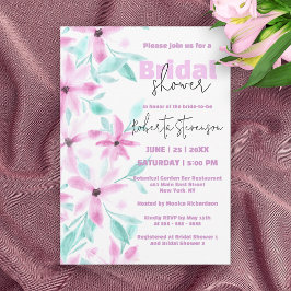 Hübsches Brautparty von weichrosa Blume Einladung