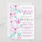 Hübsches Brautparty von weichrosa Blume Einladung (Vorderseite)