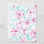 Hübsches Brautparty von weichrosa Blume Einladung (Rückseite)