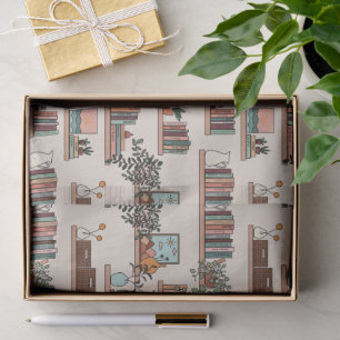 Hübsches Bücherregal-Muster Seidenpapier