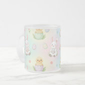 Hübsches Bunny Chick & Lamm Oster Muster Mattglastasse (Vorderseite Links)