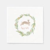 Hübsches Bunny Watercolor Happy Ostern Napkins Serviette (Vorderseite)