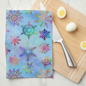 Hübsches buntes Schneeflocke-Weihnachtsmuster Küchentuch (Viertel Falte)