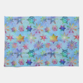 Hübsches buntes Schneeflocke-Weihnachtsmuster Küchentuch (Horizontal)