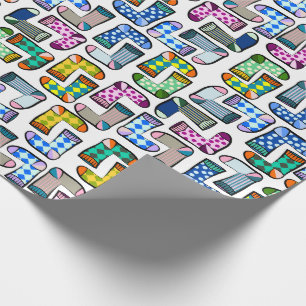 Hübsches, buntes Sockenmuster Geschenkpapier