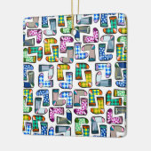 Hübsches, buntes Sockenmuster Keramikornament (Links)