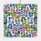 Hübsches, buntes Sockenmuster Keramikornament (Rückseite)