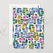 Hübsches, buntes Sockenmuster Postkarte (Vorne/Hinten)