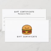 Hübsches Burger-Restaurant-Geschenkgutschein (Vorne/Hinten)
