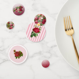 Hübsches Burgund und rosa Rose Confetti Konfetti