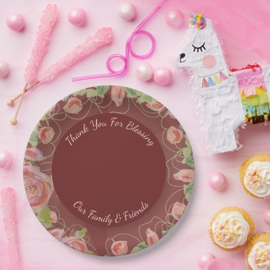 Hübsches Burgundy Pappteller (Party)