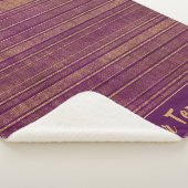 Hübsches Burnt Orange Burgundy Stripes Muster Sherpadecke (3/4)