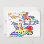 Hübsches Butterfly-Brautparty Brunch Einladung (Rückseite)