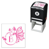 Hübsches Butterfly Frame Library Book Initial Permastempel (Beispiel)