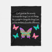HÜBSCHES BUTTERFLY SERENITY PRAYER-DESIGN FLEECEDECKE (Vorderseite)