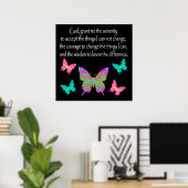 HÜBSCHES BUTTERFLY SERENITY PRAYER-DESIGN POSTER (Heimbüro)