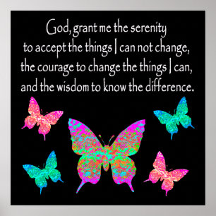 HÜBSCHES BUTTERFLY SERENITY PRAYER-DESIGN POSTER