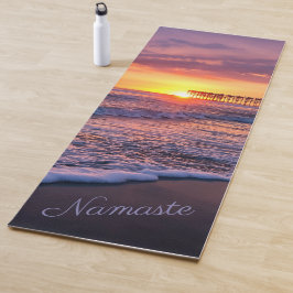 Hübsches California Beach Pier Summer Sunset Yogamatte