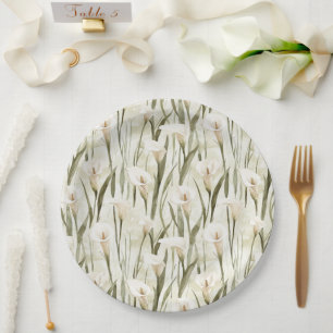 Hübsches Calla Lilly Blume Brautparty Pappteller