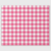 Hübsches Candy Rosa und Weißes Buffalo Kariert Geschenkpapier (Flach)