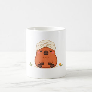 Hübsches Capybara-Spa-Day-Handtuch-Turban-Tasse Kaffeetasse