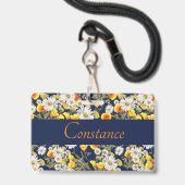 Hübsches Chamomile & Poppies Muster Personalisiert Ausweis (Vorderseite mit Schlüsselband)