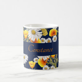 Hübsches Chamomile & Poppies Muster Personalisiert Kaffeetasse