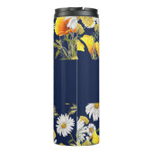 Hübsches Chamomile & Poppies Muster Personalisiert Thermosbecher (Rückseite)