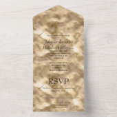 Hübsches Champagner Gold Glam All In One Einladung (Innen Boden)