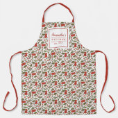 Hübsches Cherry Berries Muster Modernes Rotes Schürze (Vorderseite)