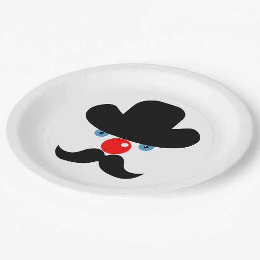 Hübsches Clowngesicht Pappteller (Schrägansicht)