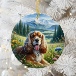 Hübsches Cocker Spaniel Andenken Keramik Ornament