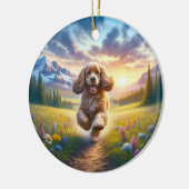 Hübsches Cocker Spaniel Andenken Keramik Ornament (Links)