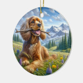 Hübsches Cocker Spaniel Andenken Keramik Ornament (Links)