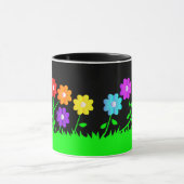 Hübsches Comic Cartoon Kunstfarben Blume Gras Tasse (Zentrum)