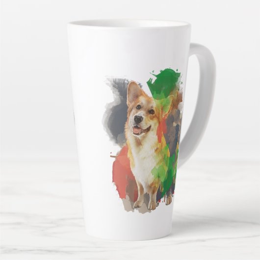 Hübsches Corgi. Milchtasse (Rechte Ecke)